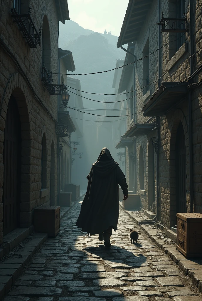 Create a medieval image in an alley