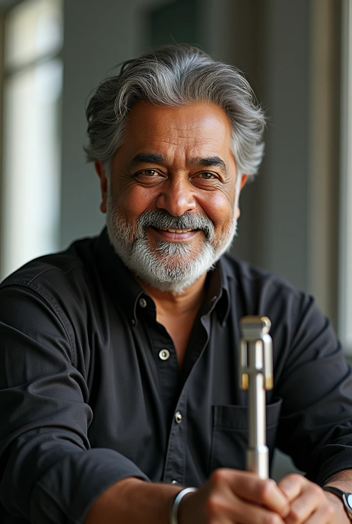 Tamil Actor kamal holding a selfie stick