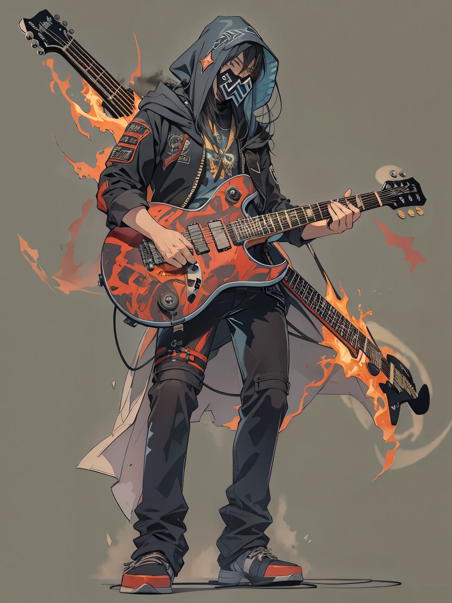 heavy metal wizard, electric guitar
