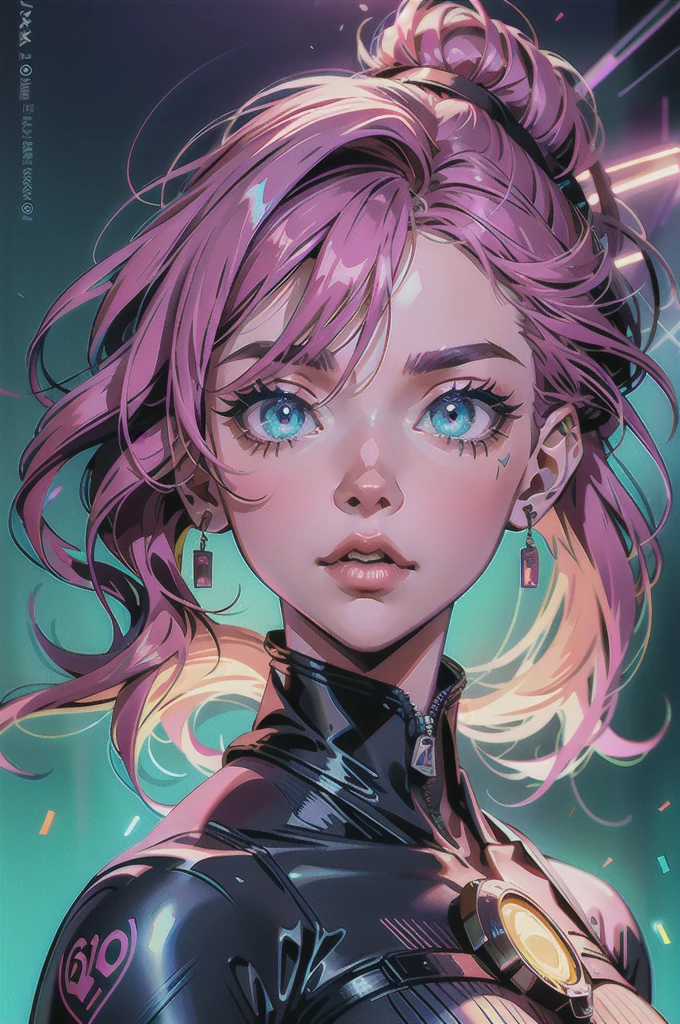 atmosfera oleosa sombria 4D style cat vegeta sexy ruiva sexy seios empinados boca com brilho picture of a grown-up magical girl sexy cute mature face hair afro blue neon with some puled up into a false ponytail girl is a beautiful dark pink neon theme with glitter and sparkles perfect green eye creating a glamorous and aesthetic effect. sharp focus emitting diodes smoke artillery sparks racks system unit motherboard by pascal blanche rutkowski repin artstation hyperrealism painting concept art of detailed