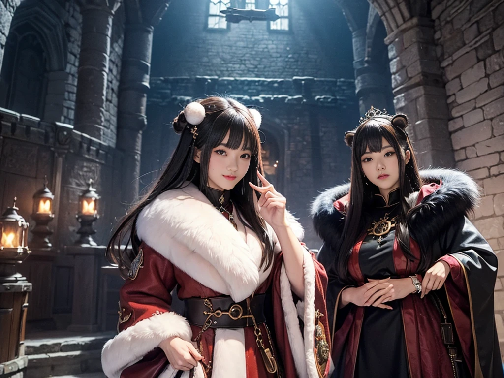 (((Fur )))。fluffy、Watching the audience、(((The dungeons of the old castle)))、Fur coat。