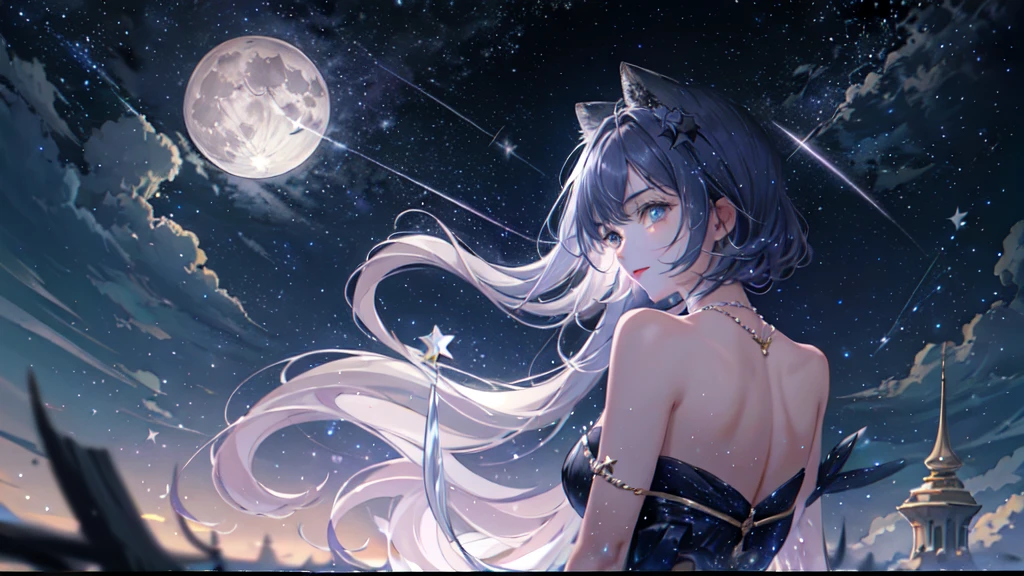full moon　Night Sky　star
