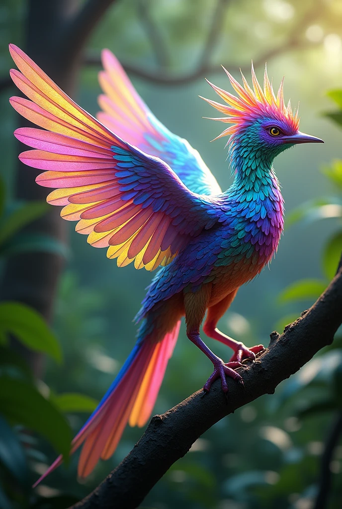 Rainbow coloured bird