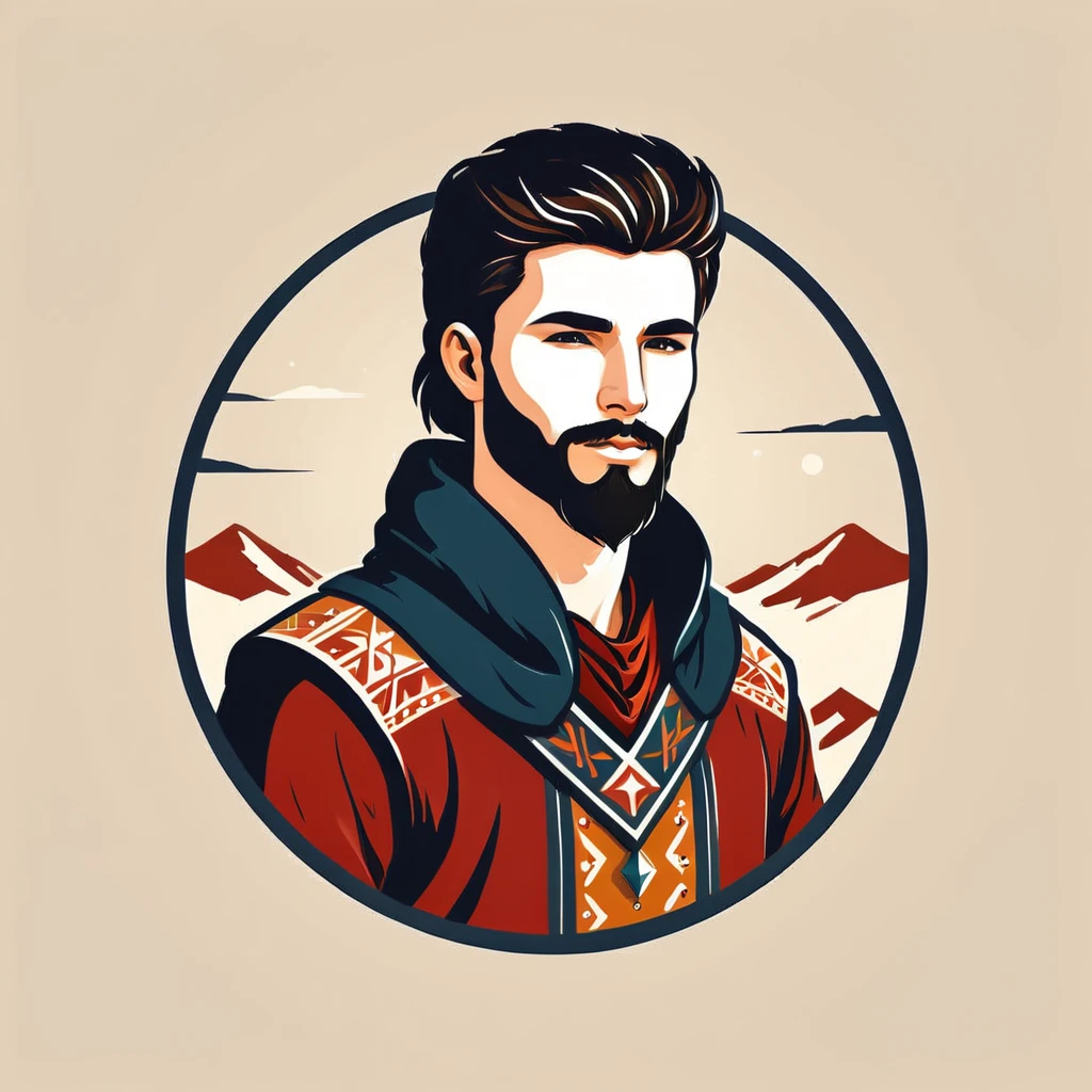 criar logotipo de homem hipster com uma lontra