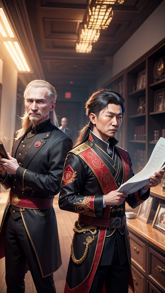 Xi, Putin and Baiden in auction house