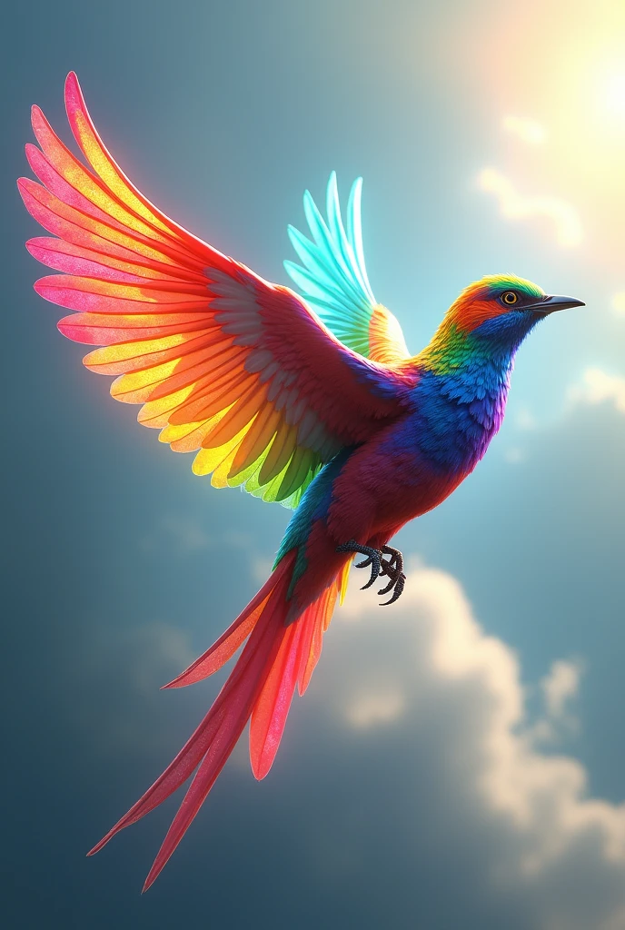 Rainbow coloured bird