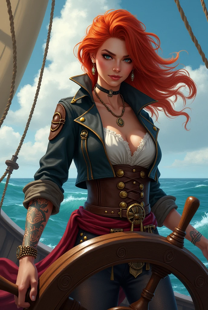 A red-haired female pirate who is a member of Hololive.