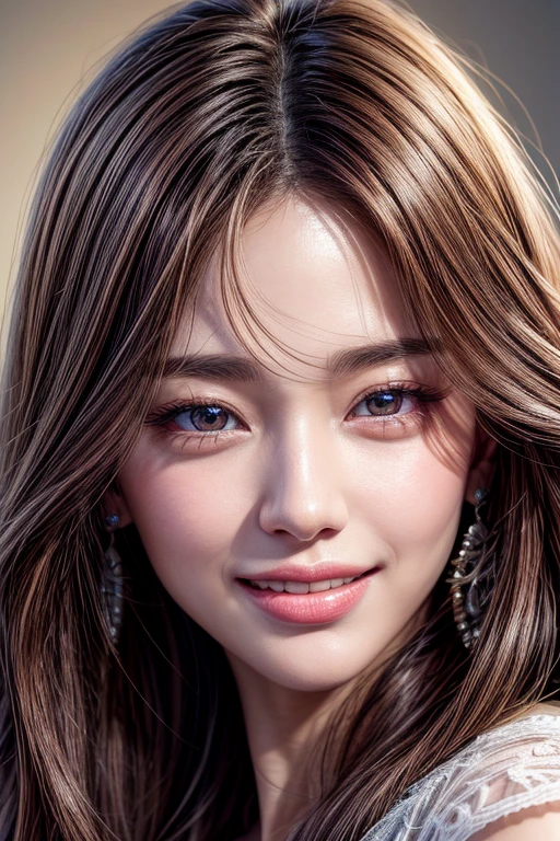 (ultra realistic), (illustration), (high resolution), (8ก), (Very detailsed), (Best illustration), (Beautiful and detailsed Eyes), (best quality), (Ultra detailsed), (Masterpiece), (Wallpaper), (detailsed Face), Pores on the face,alone,one woman,, Fine details, detailsed Face, (details),(realistic light: 1.1),À la Fed, picture of a long-haired woman smiling at a photo, A cute Korean face, , Korean actresses, , cute korean stars, beautiful korean girl,