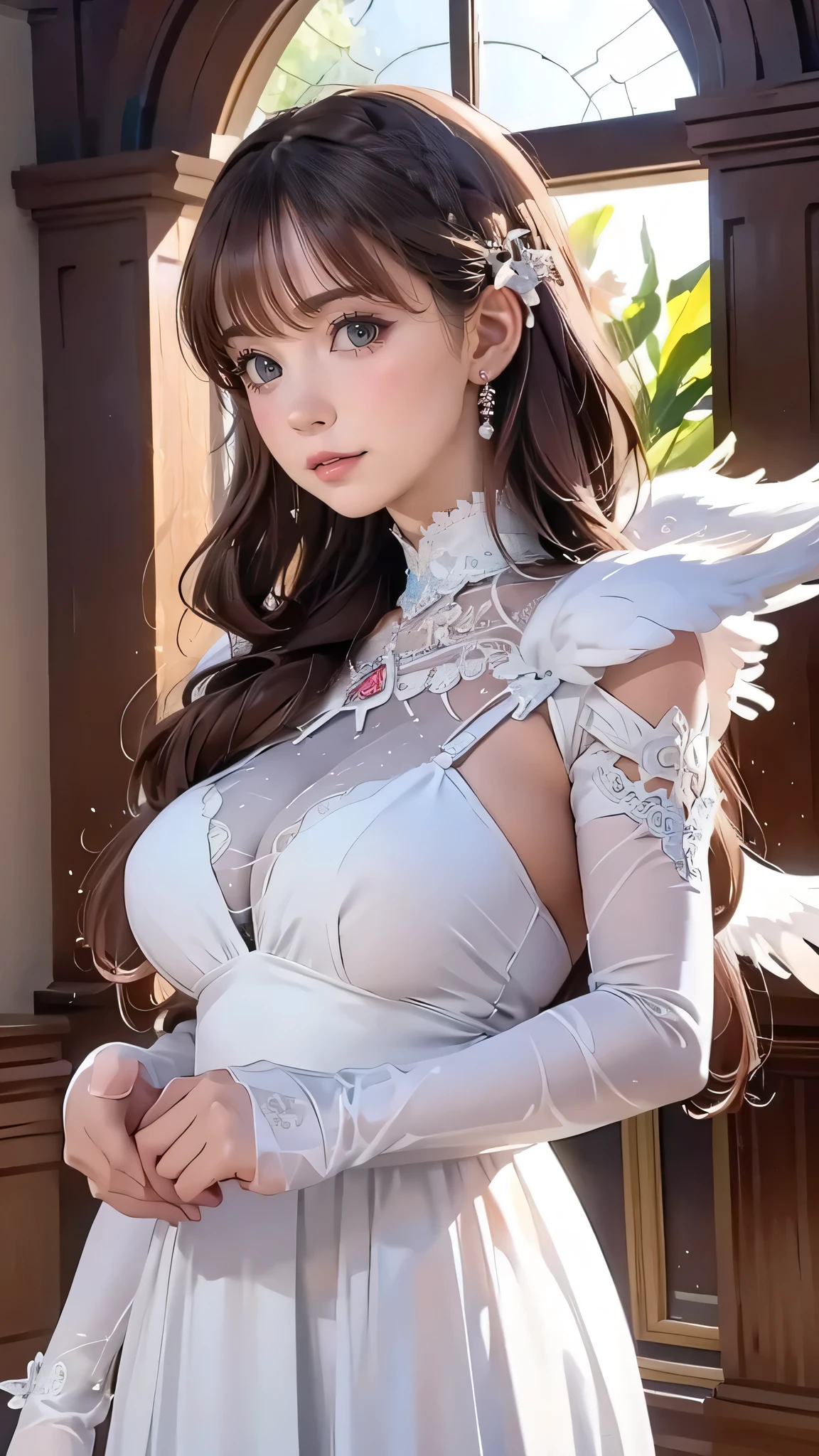 from below,angel armor,(fly down from the sky:1.5),(random hairstyle),(Highest image quality,(8k),ultra-realistic,best quality, high quality, high definition, high quality texture,high detail,beautiful detailed,fine detailed,extremely detailed cg,detailed texture,a realistic representation of the face,masterpiece,Sense of presence)