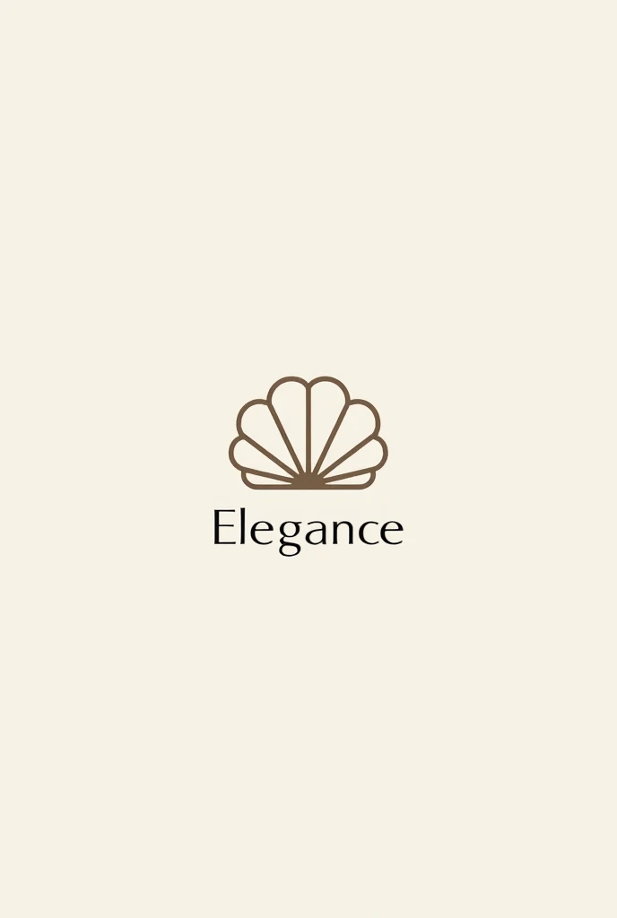 A logo for a casual and urban clothing store. The logo will be identified with a minimalist clam and will be called Elegance. With neutral but contrasting tones