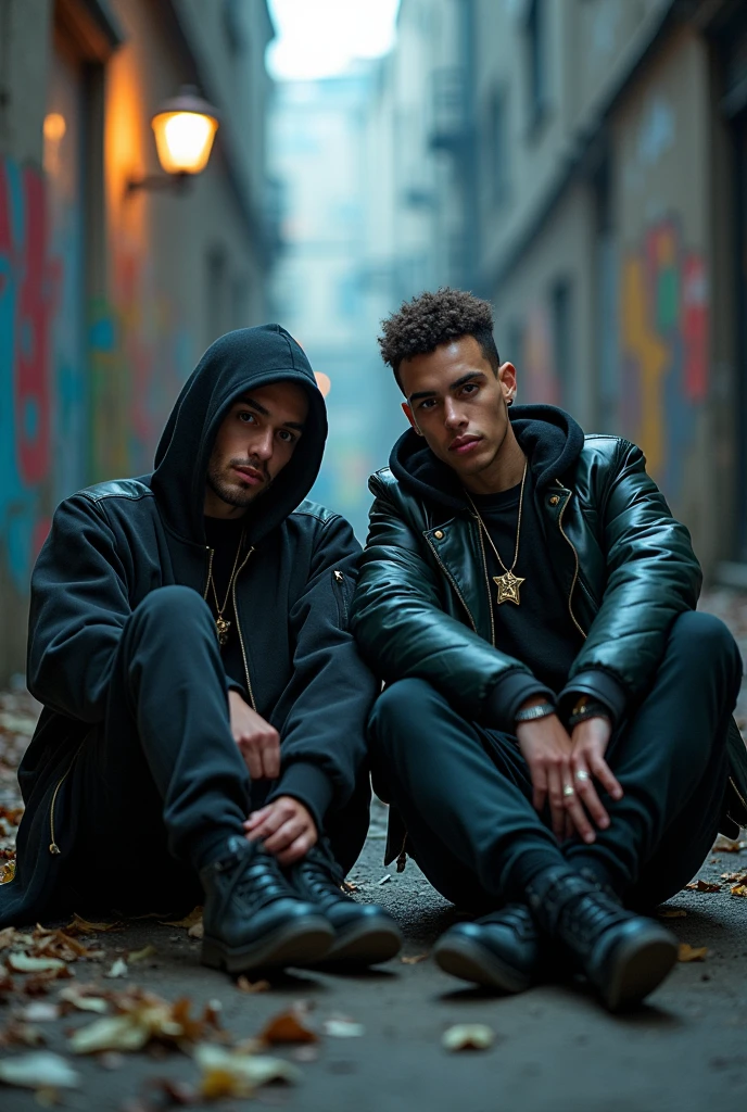 Take a picture of where both German rappers from the duo mavie are sitting