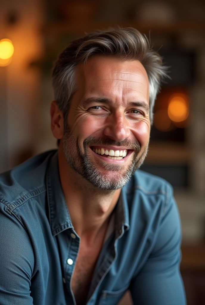 Man 33 years old celebrates birthday smiling