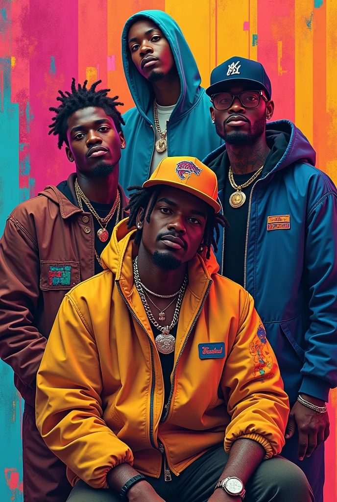 Make me a picture of the rappers who sang the song Nananer