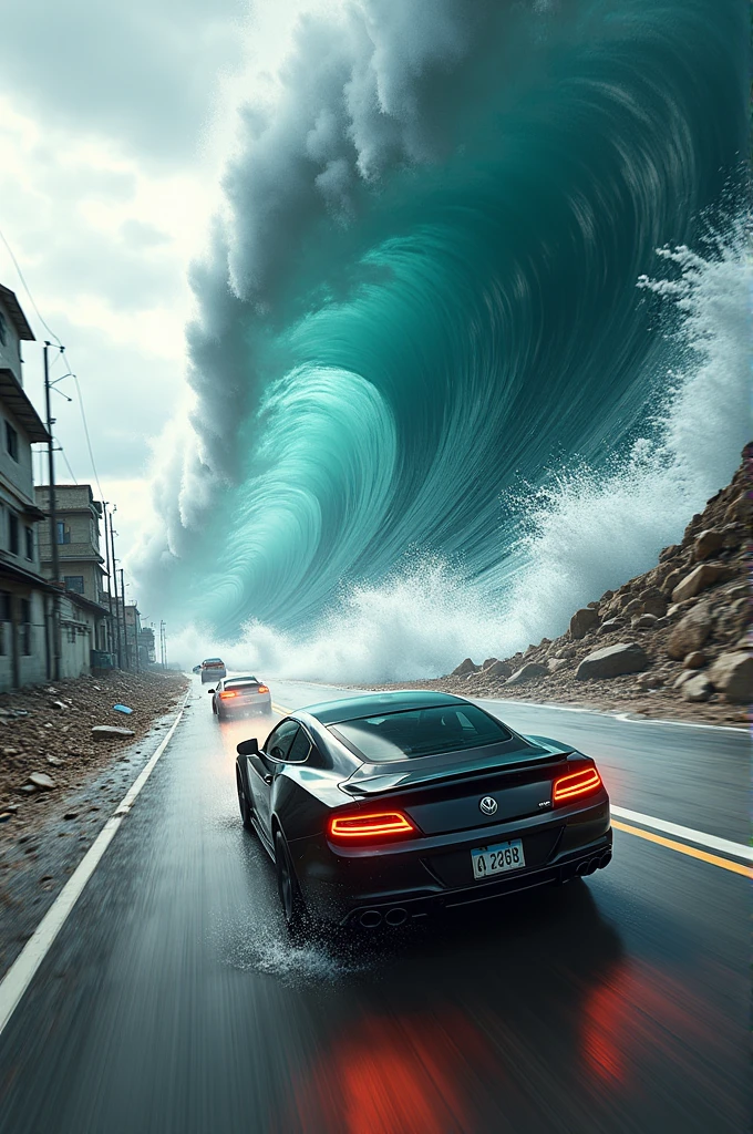 tsunami　car　Car chase