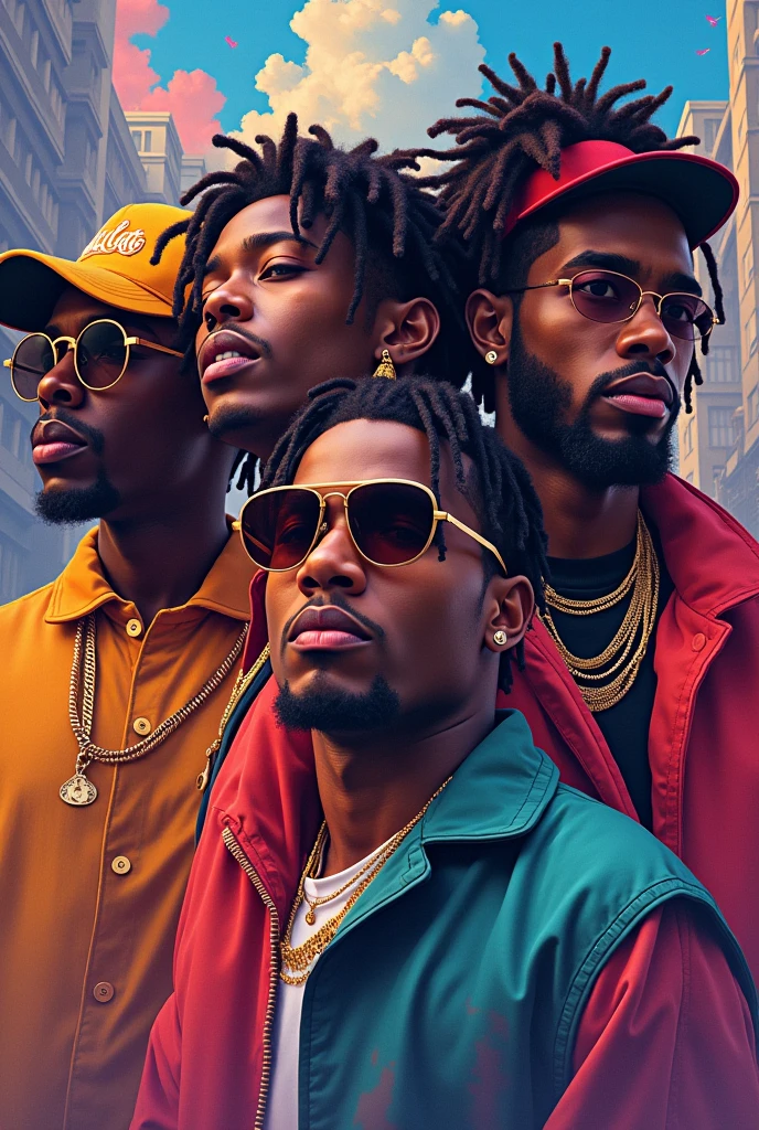 Make me a picture of the rappers who sang the song mavie nananer