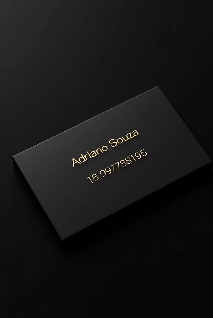 Create an Uber View Card, with name Adriano Souza Telephone 18 997978195 Card must be black