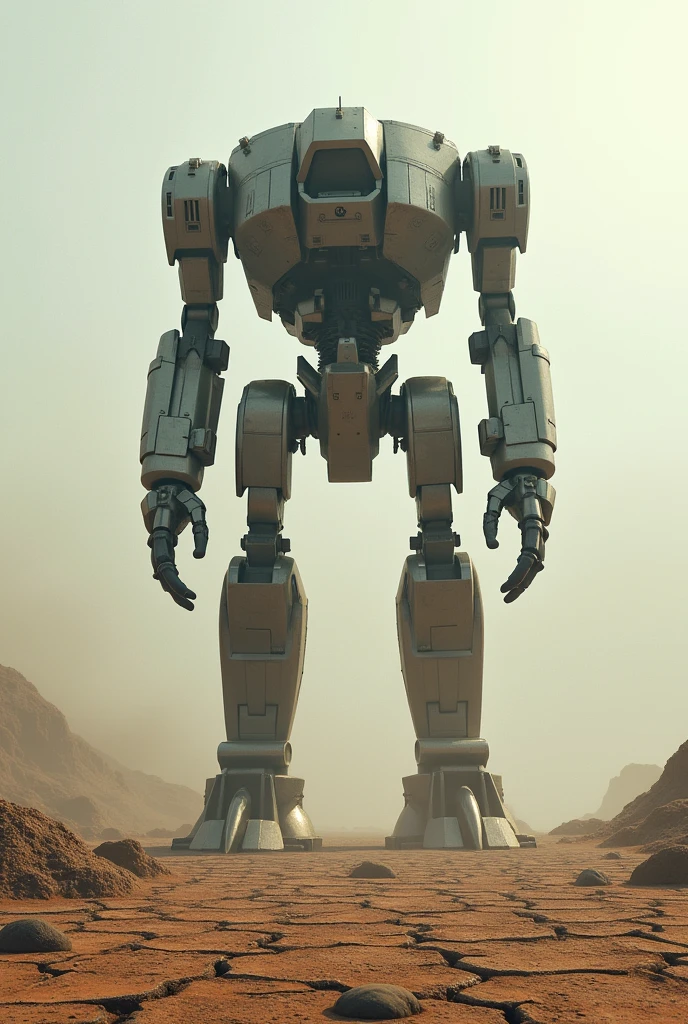 Robot machine in desolated land