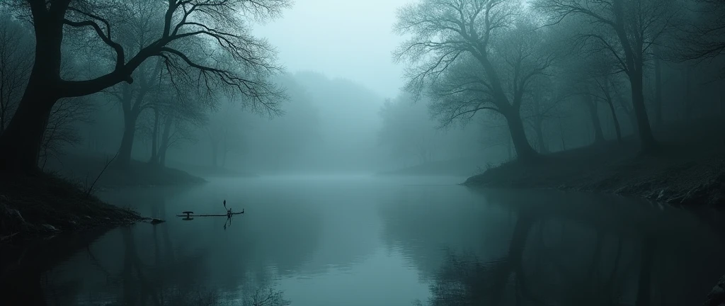 The eerie lake remains silent and mysterious even today,