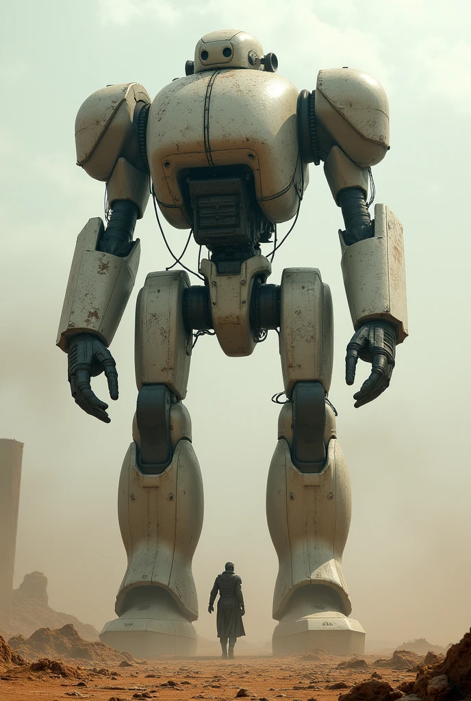 Robot machine in desolated land