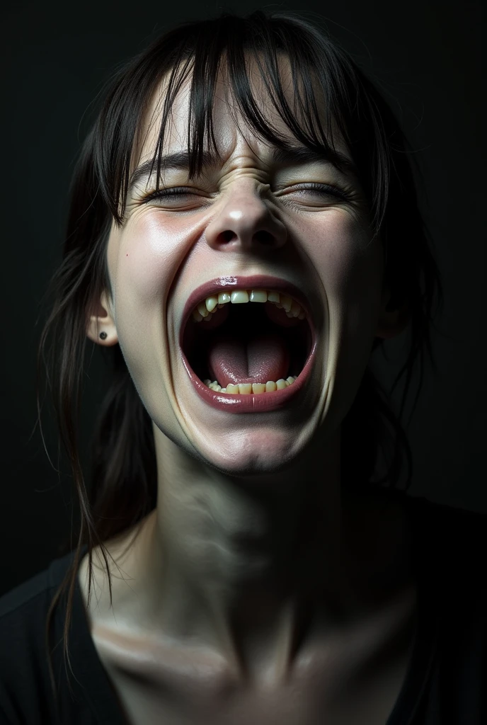 Woman mouth stink