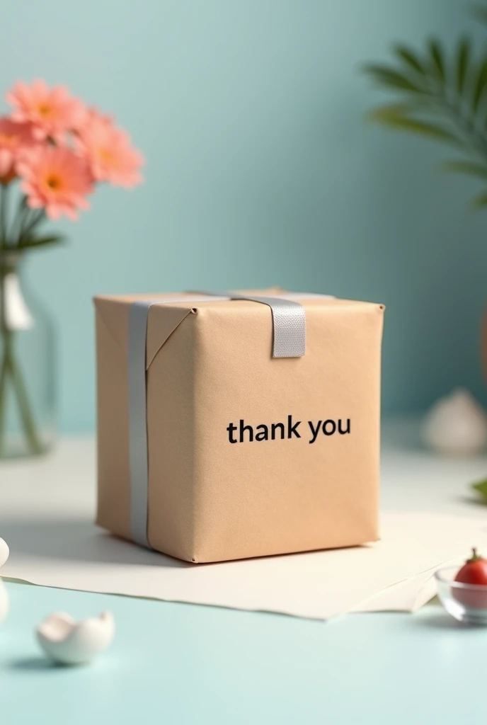 thank you is written on a shrinked package 