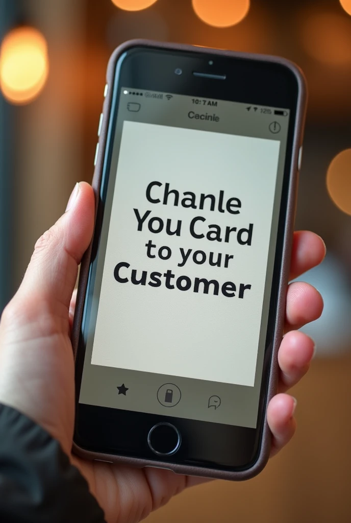 Create a thank you card to your customer for their purchase similar to a cell phone