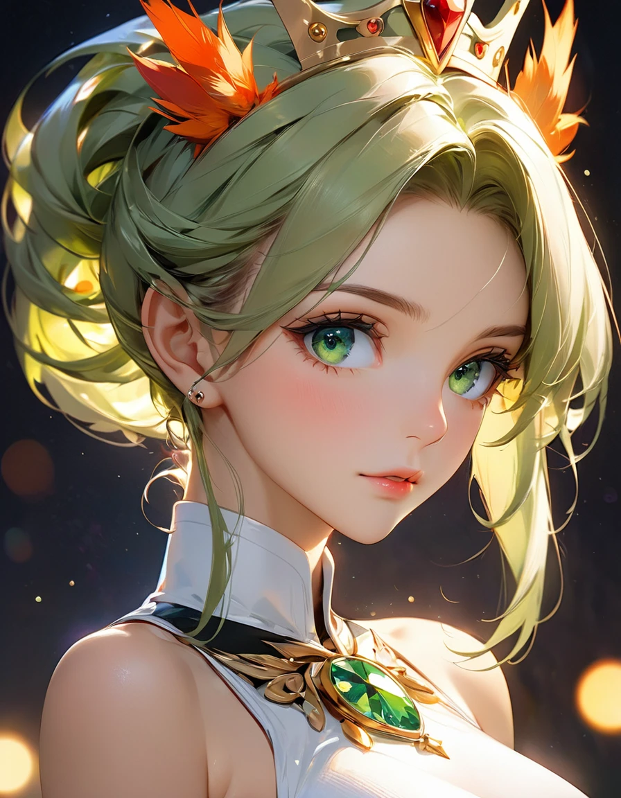 Immerse yourself in the elegance and sophistication of a beautiful blonde girl with captivating sparkling green eyes. Utilizing 3D technology and Octane rendering at 8K resolution、Her detailed face is rendered in a hyper-realistic way。. Exquisite sharp details and smooth rendering style, Combined with film studio lighting, It will make this work of art a true masterpiece.. We hope ArtStation will become a trendsetter in the digital art community.、Get ready to turn heads.