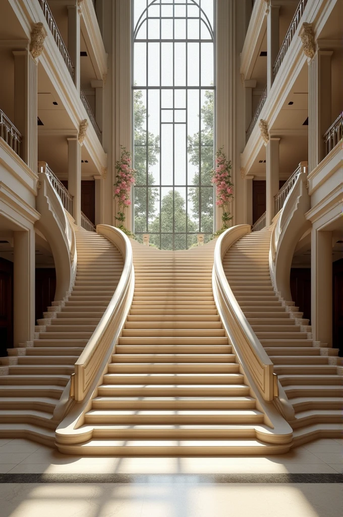 A u shaped staircase with first secion of the staircase with 12 stairs and a 2 landings and also the second section of the staircase with 12 steps