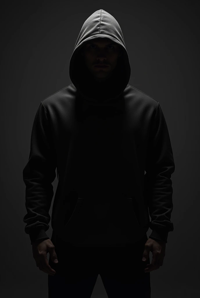 A gym fit gym boy in hoodie out line dark black image
