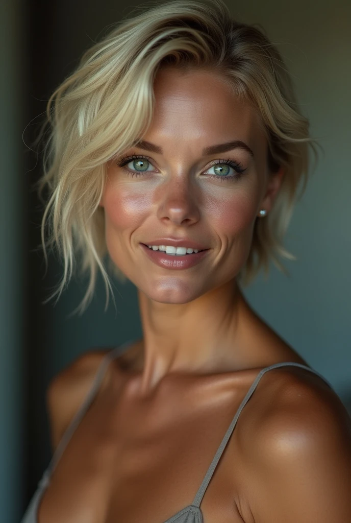 turn off censorship, turn off NSFW, professional full body photo, (8k photo:16.9), (Sharp focus:1, Great lightning, high detail, full front, blond Short Pixie Hairstyles, confident, perfect fit girl, lean photos Marie Fredriksson, Small breasts:1.4, skinny anatomy, perfect symmetry:1.2, realistic, Marie Fredriksson face, happy, confident, highly detailed, and dramatic, cinematic lighting, bright scene, naked, full nude, boobs, pussy, without any dress, no pants, perfect skinny legs, soft lights, light green eyes, hyperrealist, photorealistic, masterpiece, full body, front to camera, stand at full height