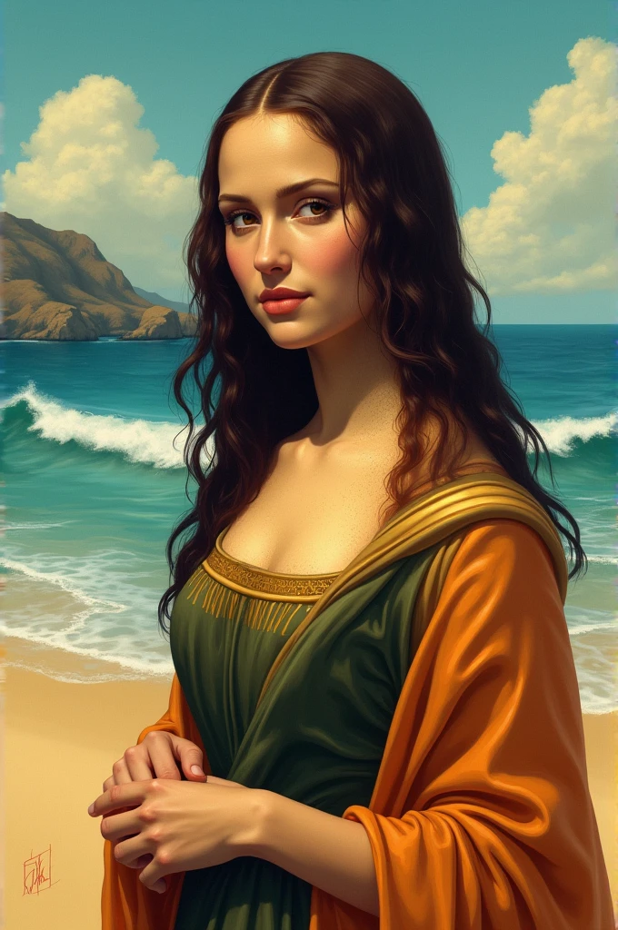 Reinterpreting the Mona Lisa on the beach