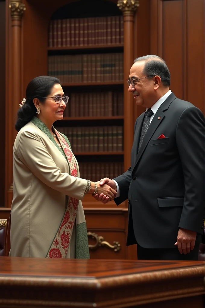 Sheikh Hasina and tarek zia shaking hands