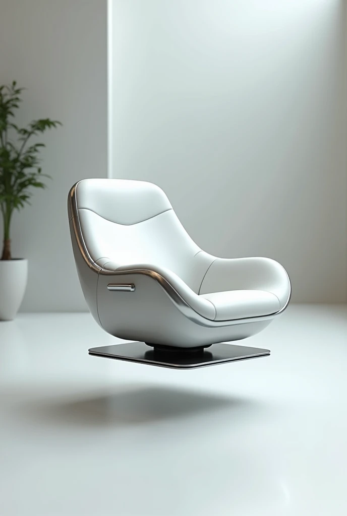 Floating chair with magnetic plate, with armrests , footrest and a pad 