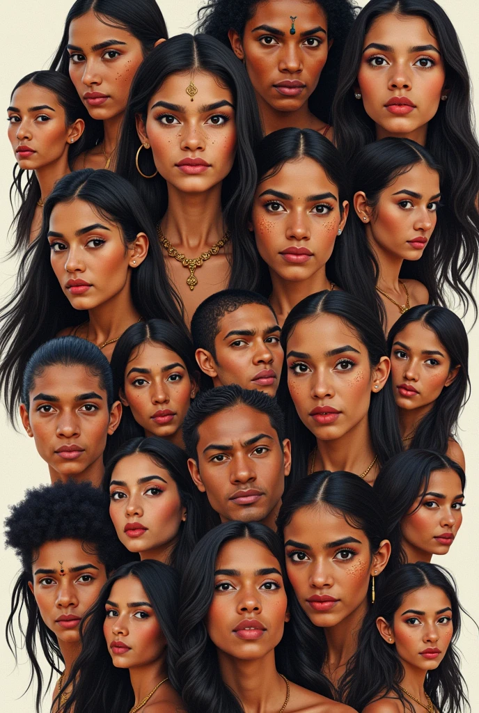 Collage of indigenous Latin American faces
