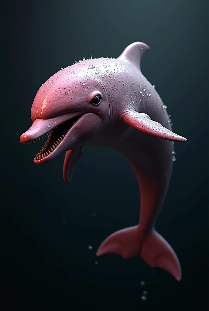 3D profile of a menacing pink dolphin