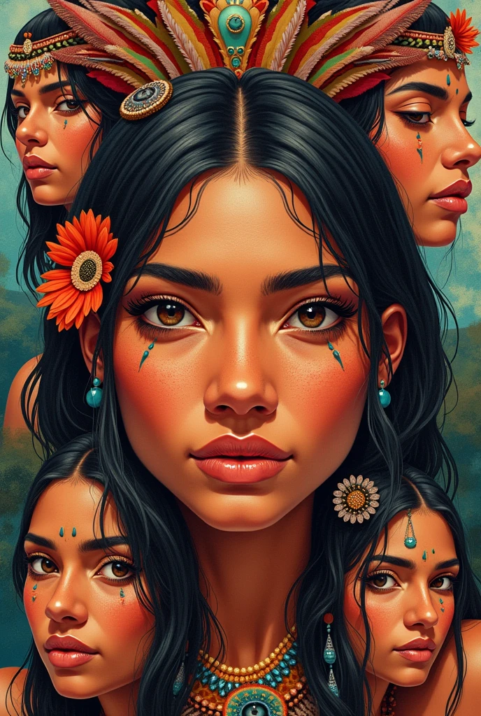 Collage of indigenous Latin American faces