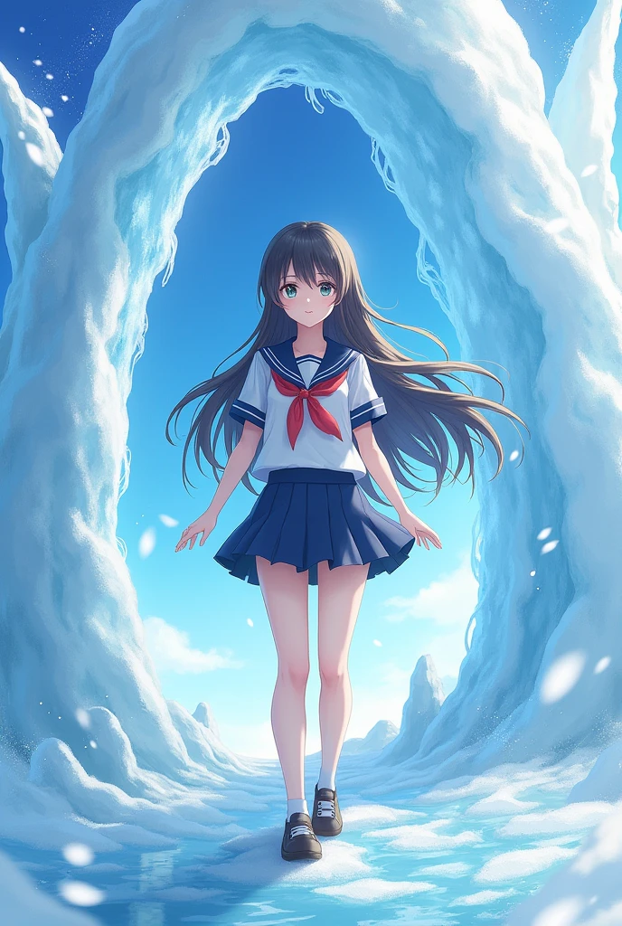 Sailor suit Long Hair clear ice girl High school girls 160cm Humanity