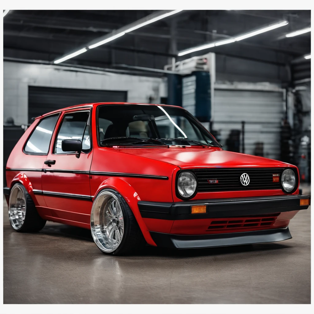 Vw golf 2 cl ,deep,wide rims, rot