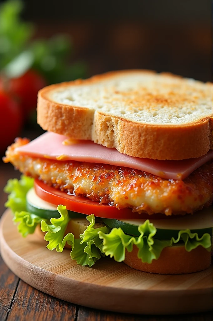 Ham cutlet sandwich as imagined by AI