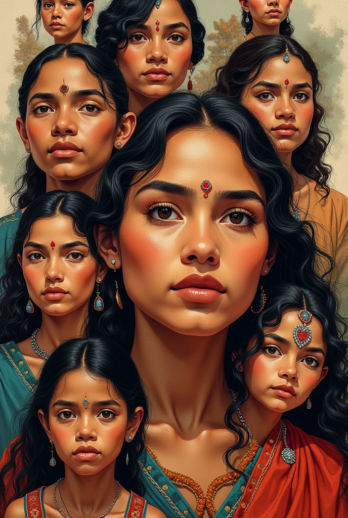 Collage of indigenous Latin American faces