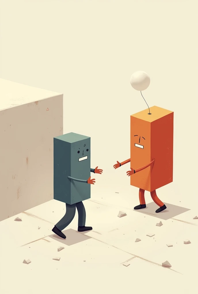 Rectangle being the problem solver and parallelogram approach challenges from different angles by his conventional thinking.

