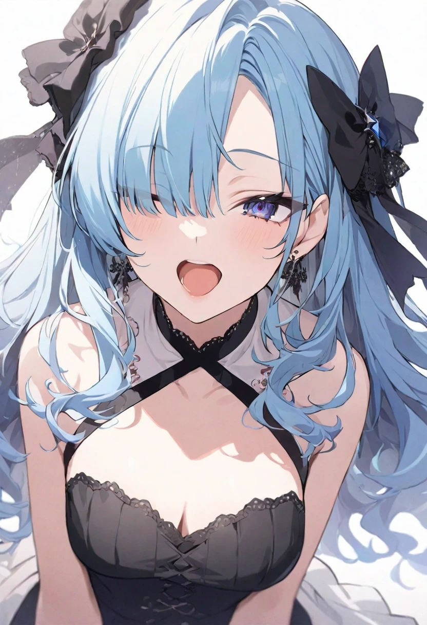 (muste piece), (best quality), (score_9, score_8_up, score_7_up), very detailed eyes, expressive eyes, perfect face, very detailed face, highly detailed face, beautiful girl, 8K, beautiful girl, (white background), delicate and beautiful face and eyes, dark intense shadow, Ultra-high resolution, Movie Lighting, (Fuji Color: 1.2) portrait,
1 girl, vtuber style, cool girl, hololive, vtuber, Hoshimachi Suisei, blue hair, sharp eyes, close one eye, small chest, cleavage, clavicle, (full body), Facing the audience, blow a kiss, Single eye,