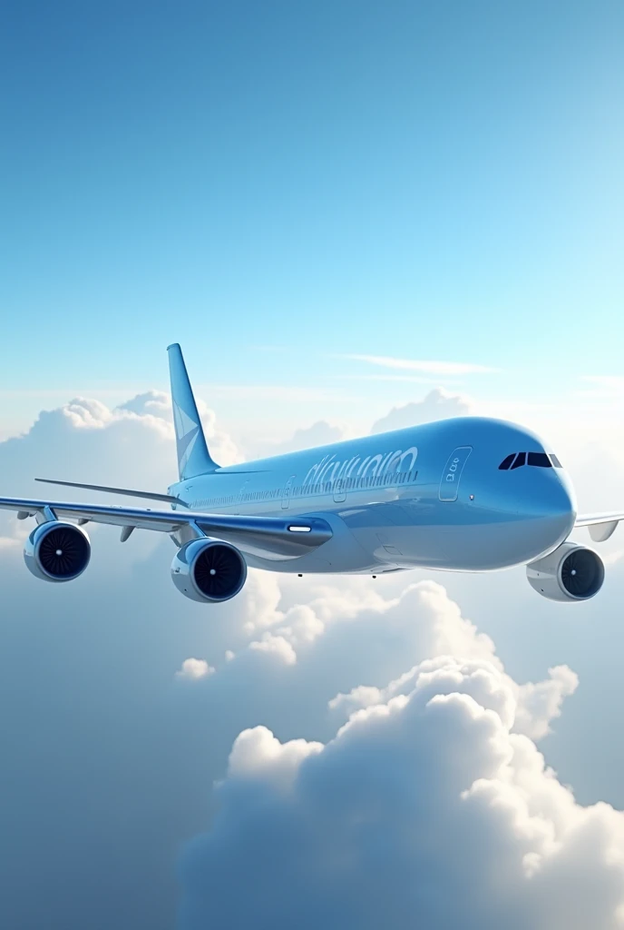 a white airplane with a larger telegram app emblem on it
