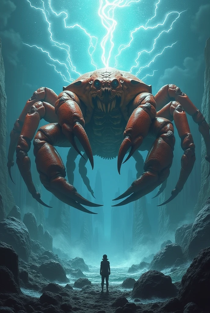 The crab is the main character, and the place where the cat elements are added is the sea. It&#39;s huge and looks very strong. The lightning effect has about six arms.