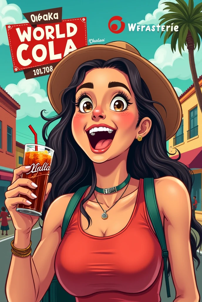 Affiche presentant, avec émotion, pour un évènement de street food avec World cola à Madagascar. Version réaliste avec une seule fille/femme
Collaboration entre World cola (boisson malgache) et Okalou (l'entreprise qui organise l'événement)
