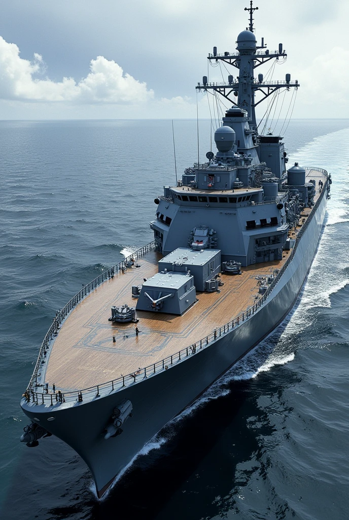 External parts of Frigate warship with named
