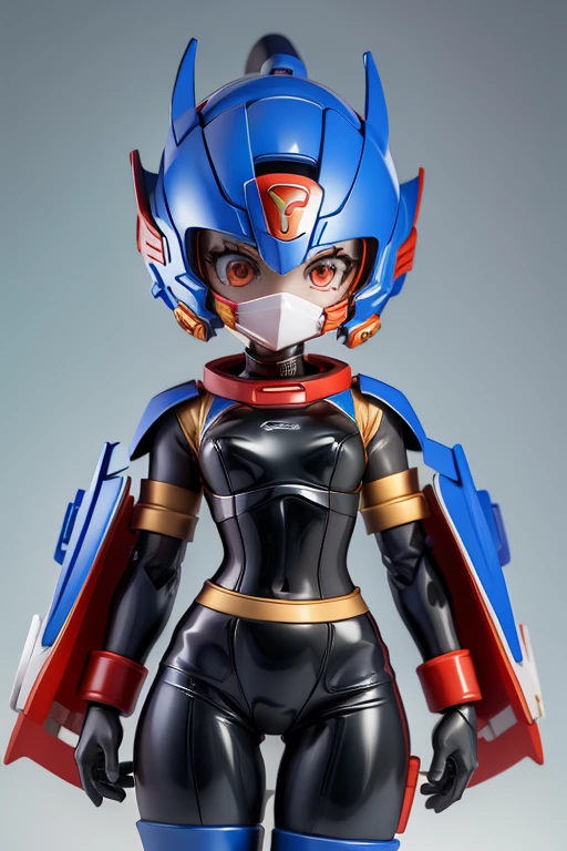 Helmetのデザイン,robot,Android,Primary school students ,Young girl,Pitch Resuit,Sentai Hero,Perfect outfit,Yoga Suit,robotジョイント,Plug Suit,Spacesuit,Full body illustration,Helmet,Face masks,フルFace masksをかぶっている、,Sentai Hero、front view