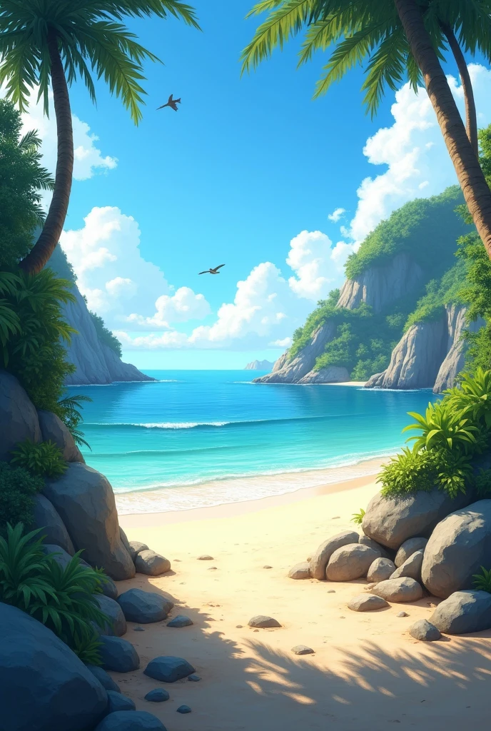Private　Beach,summer,blue sky,unmanned