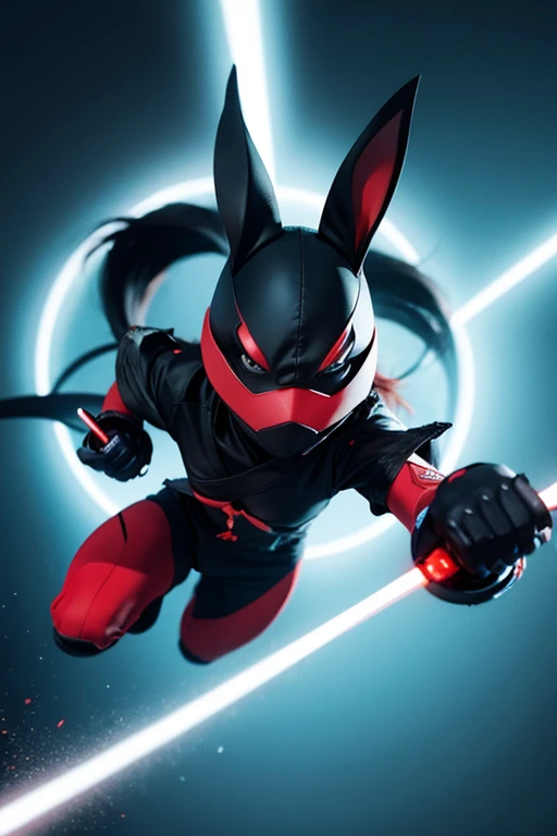 Cartoon rabbit brake eyes ninja evil eyes