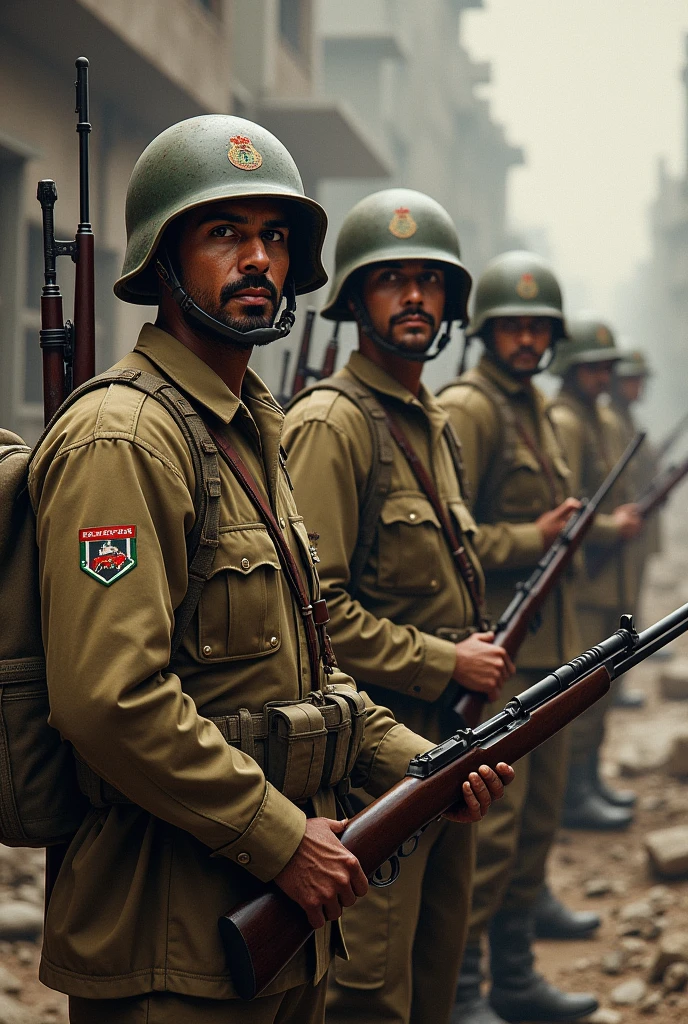 Create the realistic image of the indian soldiers of British common wealth forces of world war 2